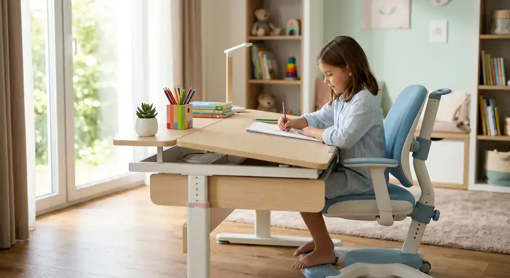 Ergonomic children's study desk