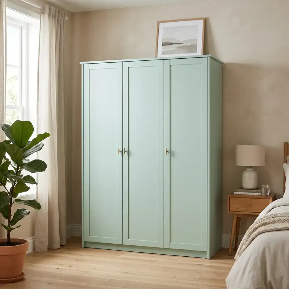 Nimbus 3-Door Wardrobe in soft mint